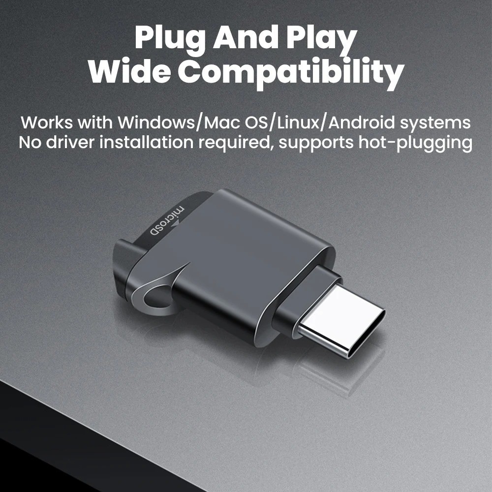 Mini Type-C 2.0 Card Reader TF Memory Card Reader USB C 2.0 External Storage Car