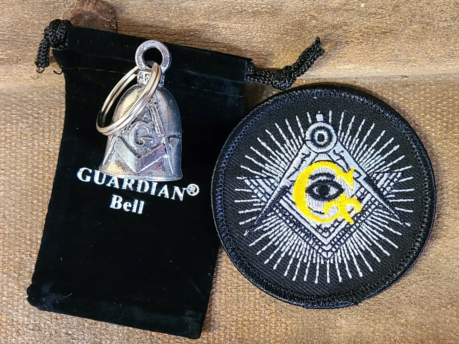 Guardian Bell MASONIC w/ PATCH Fits any motorcycle mason freemason harley honda