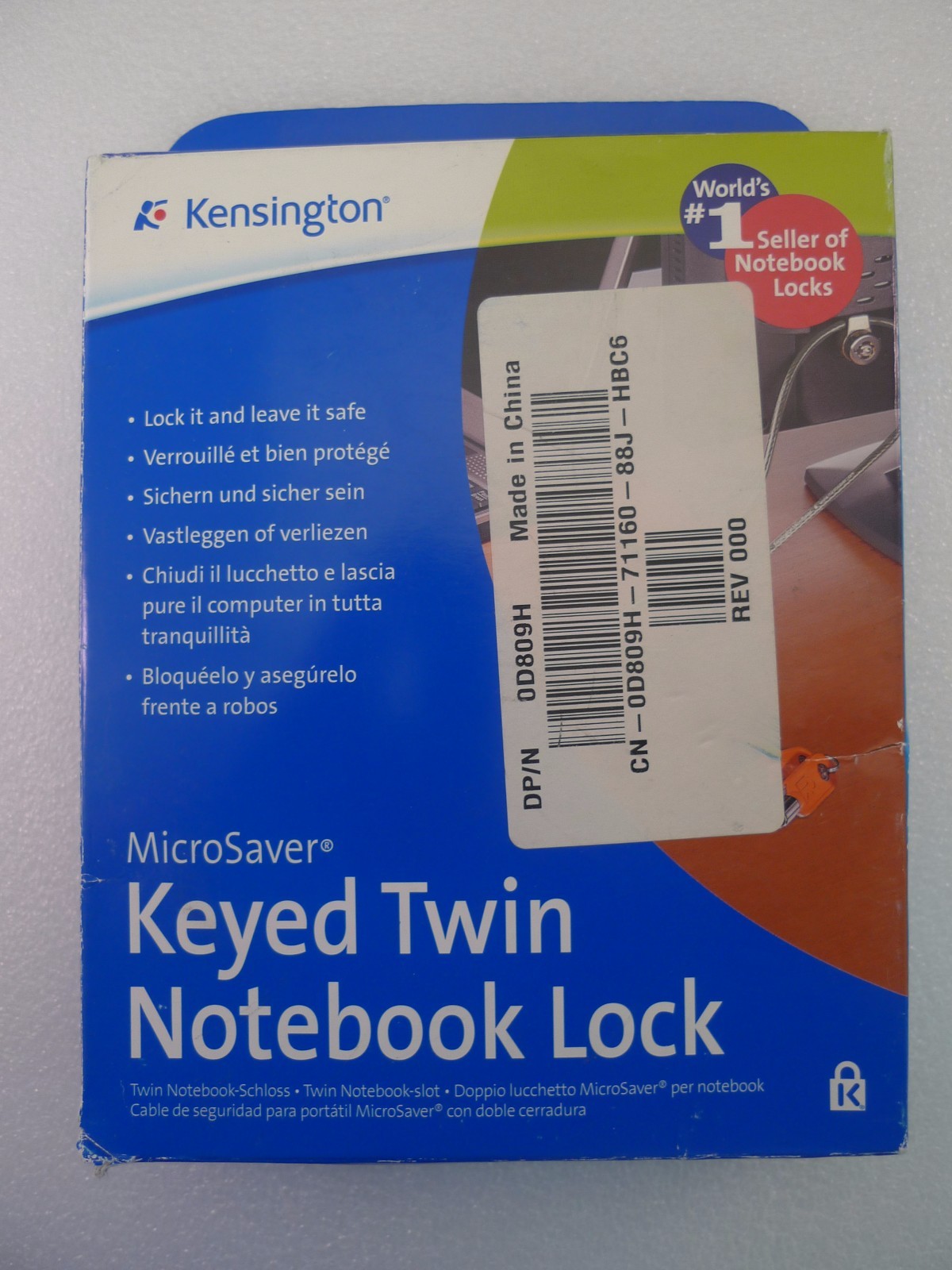 NEW Kensinton MiscroSaver Keyed Twwin Notebook Lock D809H