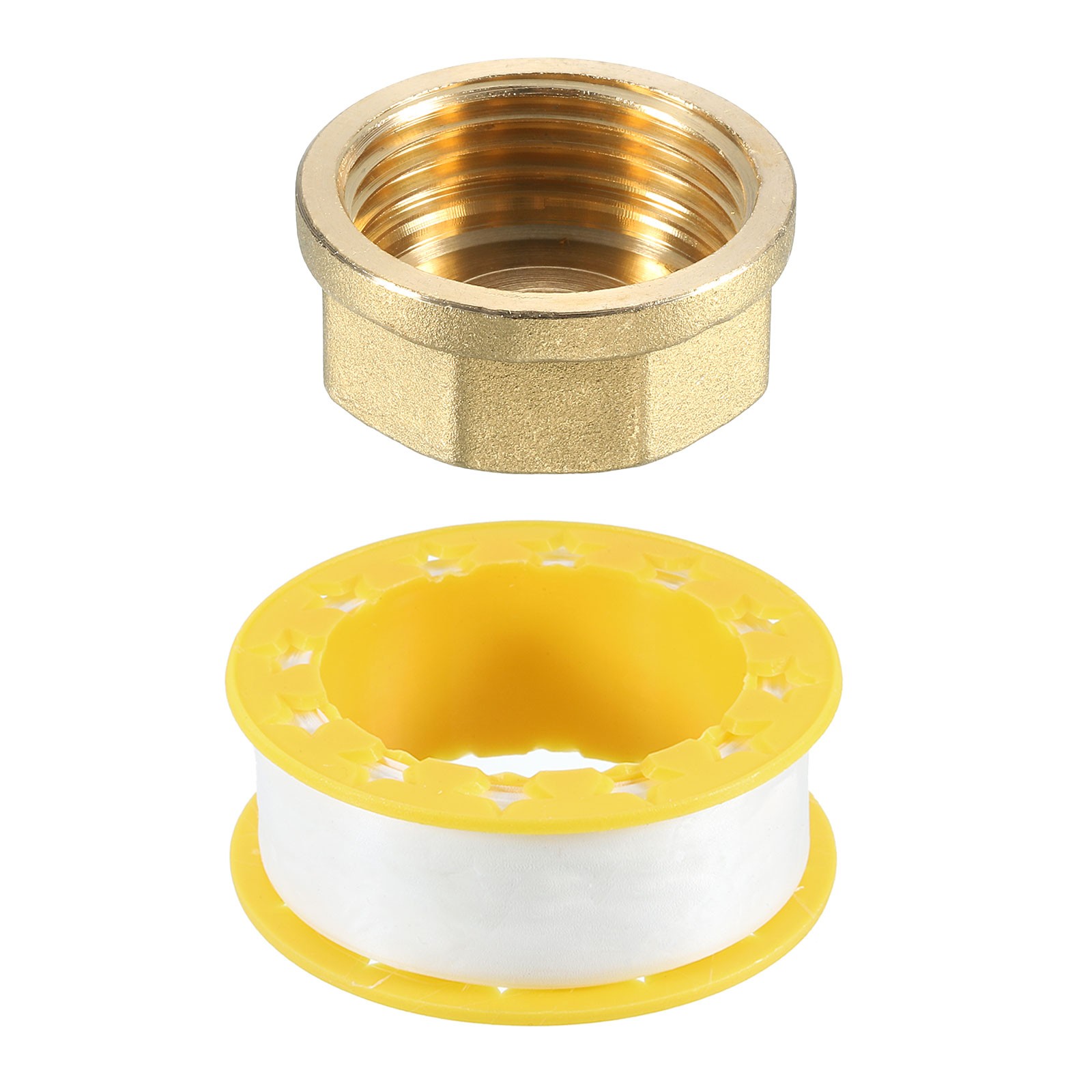 1pcs Pipe Fitting Cap G1" Female Thread Outer Flange with 9.5M Sealant Tape