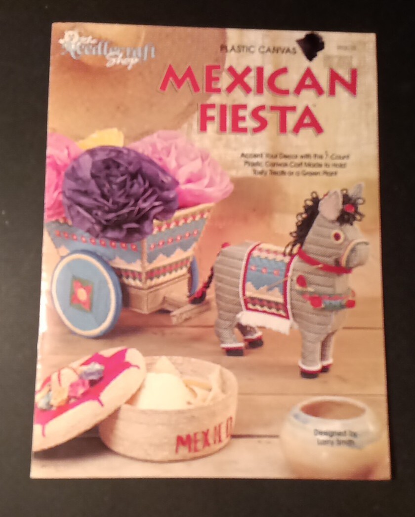 Mexican Fiesta Plastic Canvas Burro Cart Décor Tasty Treat or Plant Donkey  Bowl