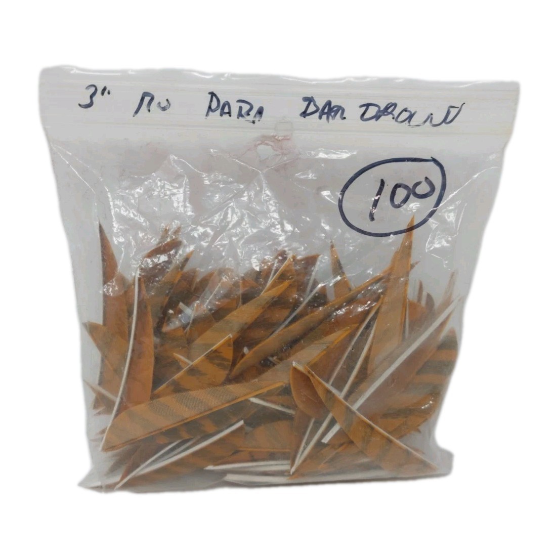 100 Pack Archery Arrow Feathers 3" Right Wing: Parabolic Barred Desert Brown