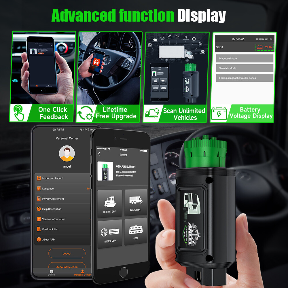 for Cummins CAT Engines DPF Regen Tool Heavy Duty Truck Scanner OBD2 Code Reader