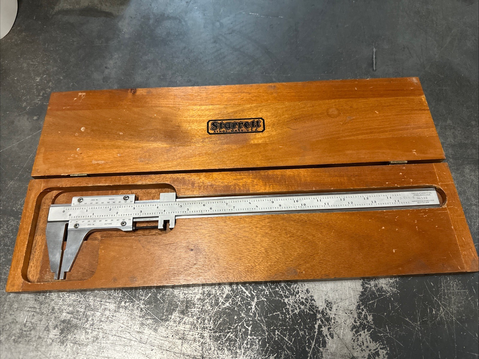 Starrett .001” No.123 14” Vernier With Case