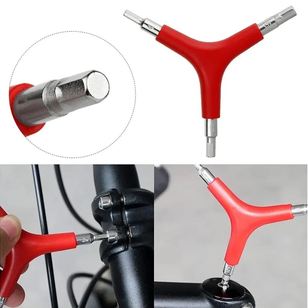 3-Way Y-Type Hex Wrench Spanner - 4/5/6mm Bike Repair Tool for MTB & Cycling