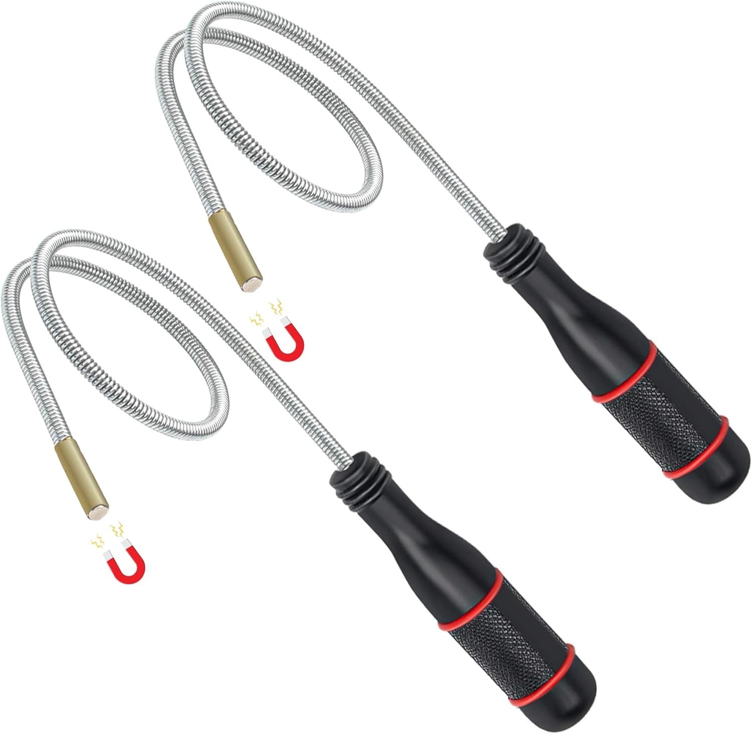 2Pcs Flexible Magnetic Pickup Tool, Bendable Magnet Pickup Tool Sweeper Mechanic