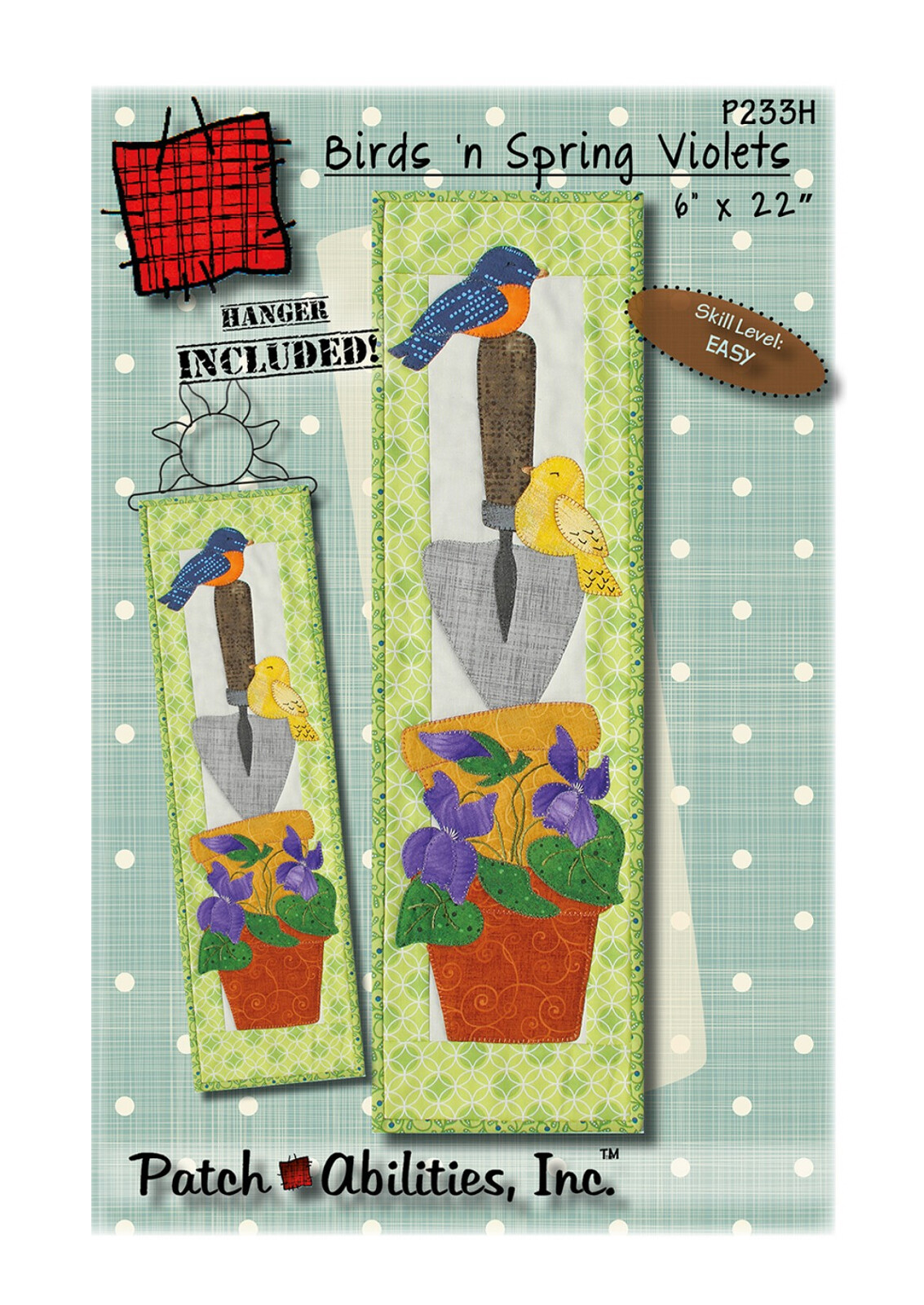 Patch Abilities Birds n Spring Violets Pattern with 6 Inch Sun Hanger P233H