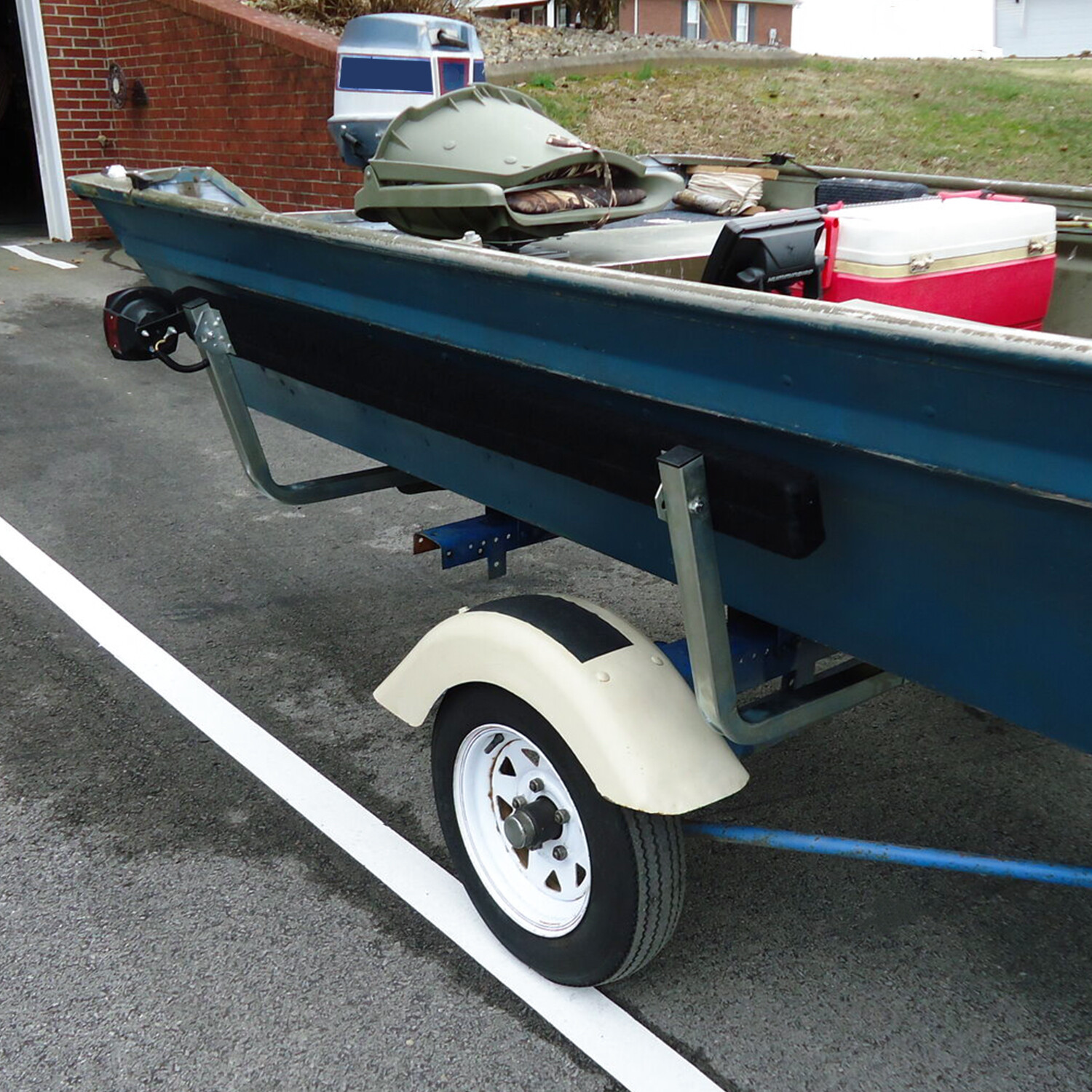 Boat Trailer Bunk Board Guide-On 5' Feet Rail Makes Loading Boat w/Brackets Kit