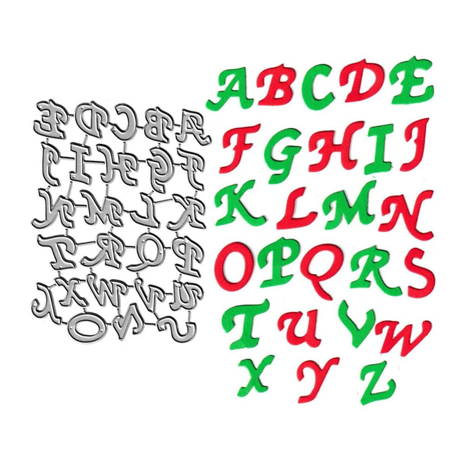 Metal 26 Capital Letter Die Cuts, Upper Case Alphabet Cutting Die DIY Crafts ...