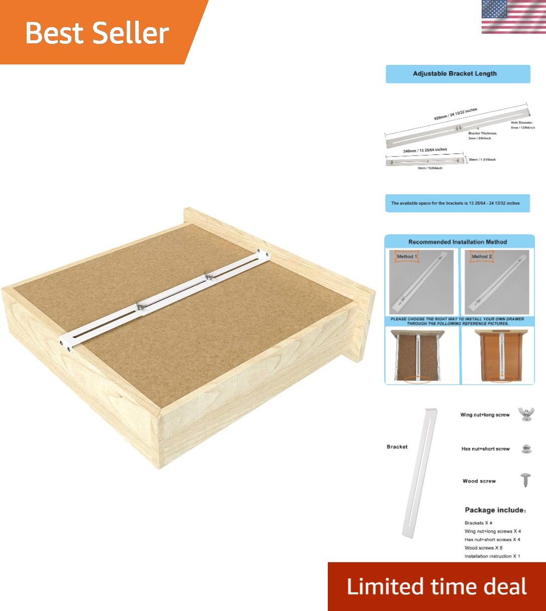 FRMSAET Drawer Repair Kit - Used to Reinforce and Repair Wooden/MDF/Chipboard Dr