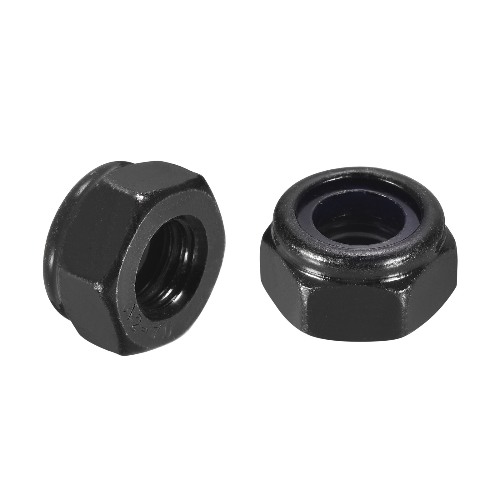 50Pcs M10 x 1.5 Nylon Insert Hex Lock Nuts, 304 Stainless Steel, Black&Blue