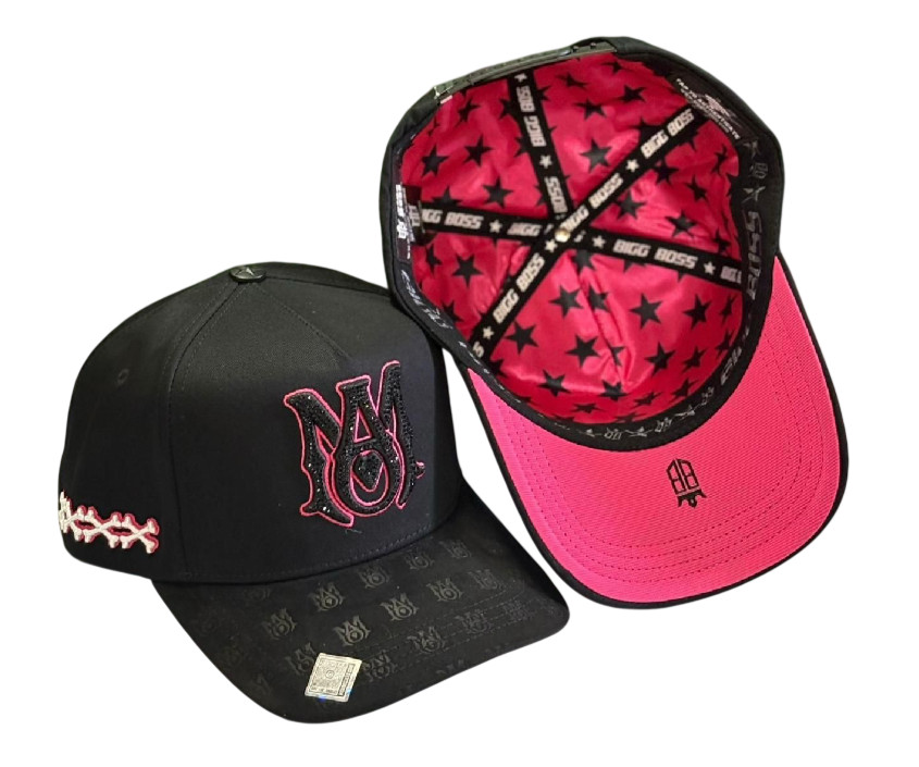 BIGG BOSS AMR MENS BLACK PINK SNAPBACK HAT BBAMRCRYS BKPINK