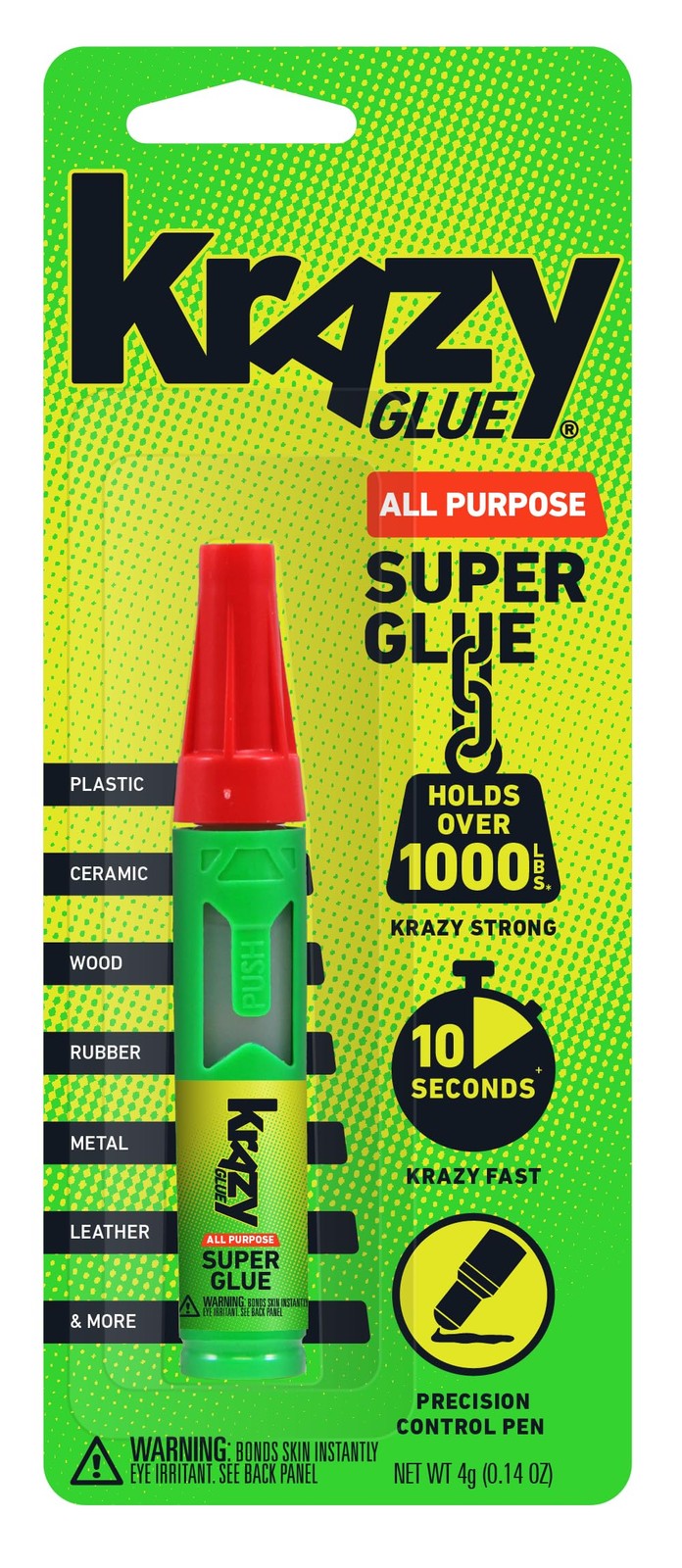 All Purpose Precision Control Superglue Pen 4g, Clear, FastDrying Adhesive, O...