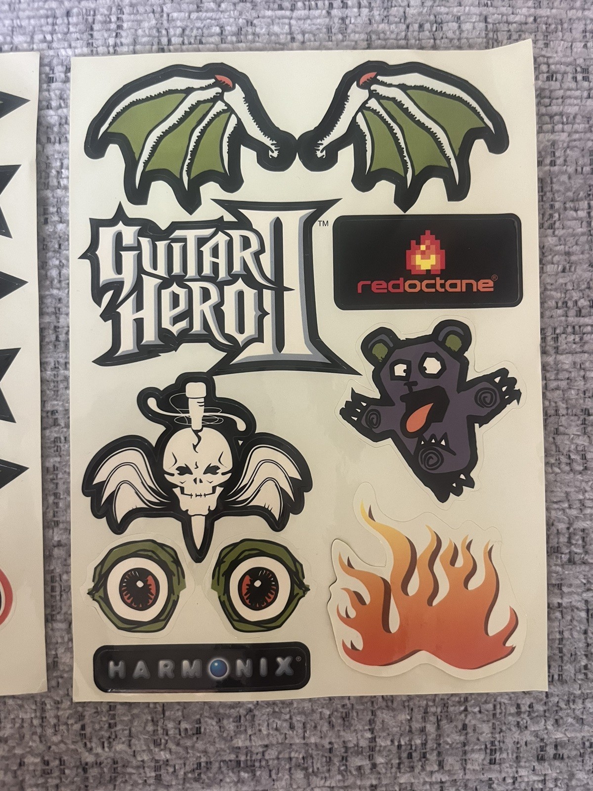 Guitar Hero 2 Stickers & Decals. Authentic. Unused. 2007