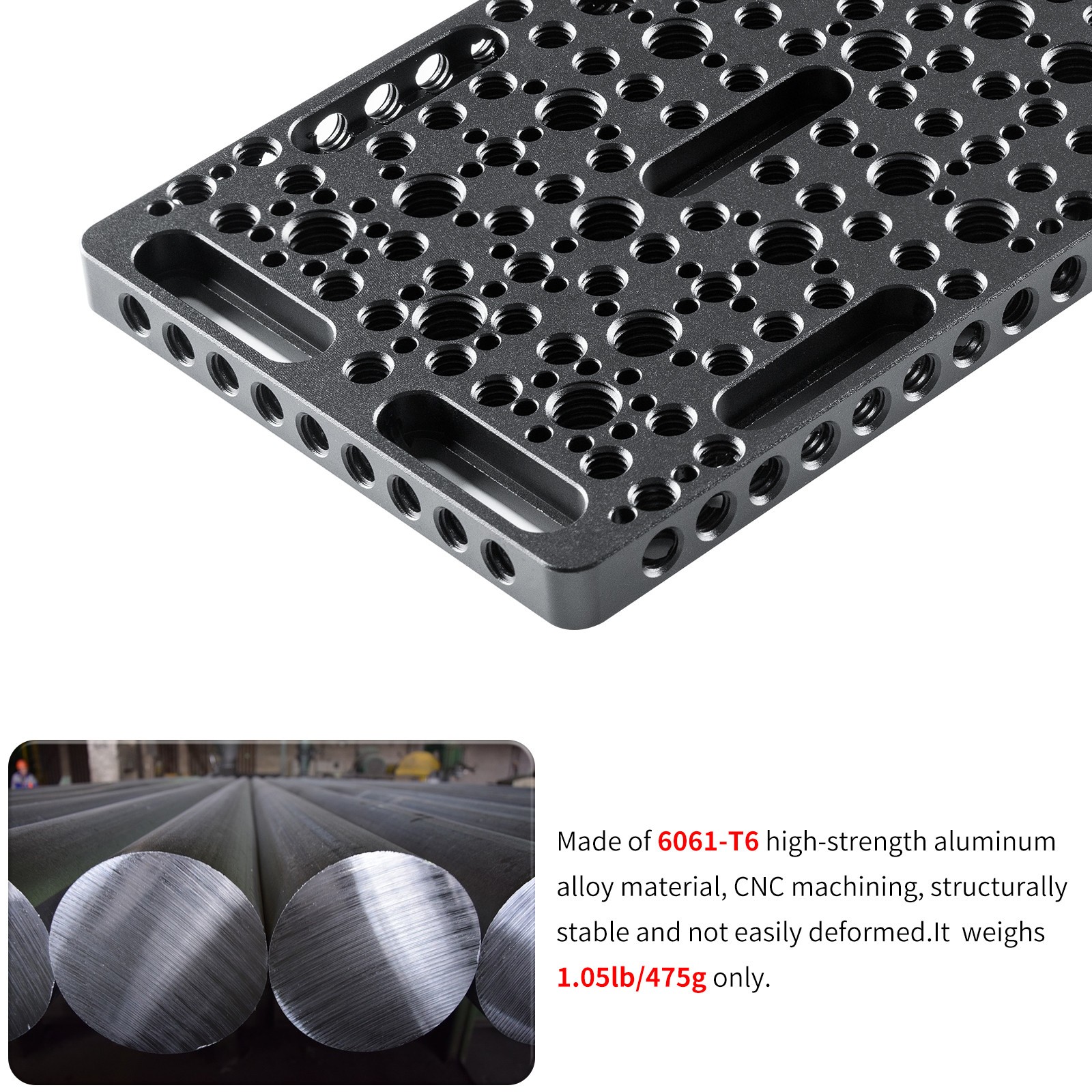 30CM Multi-Functional Cheese Plate with 1/4" & 3/8" Thread for Camera Tripod Rig