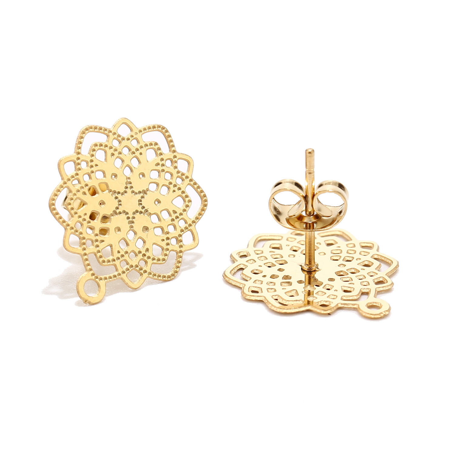 Wholesale 20pcs Stainless Steel Gold Stars Women Earrings Post Connectors DIY