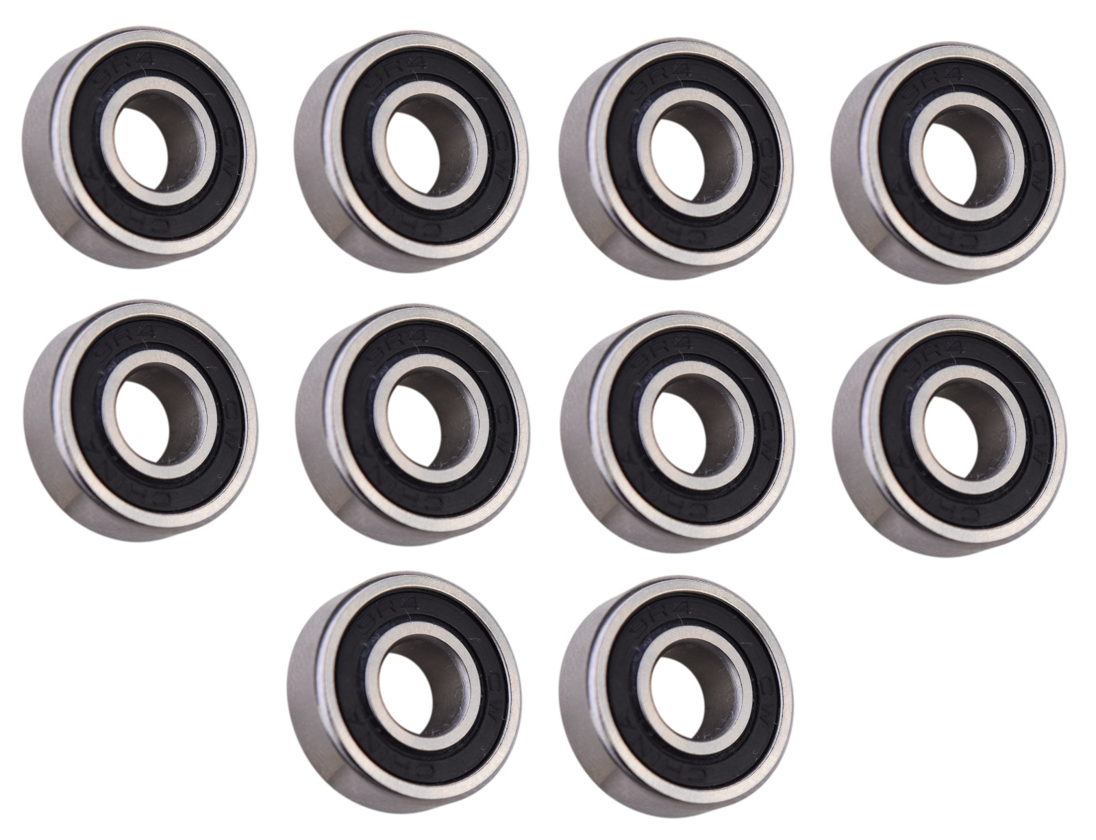 (10 Each) R4-2RS Sealed Radial Ball Bearing 1/4 ID X 5/8 OD X 0.196" Wide SpinCo