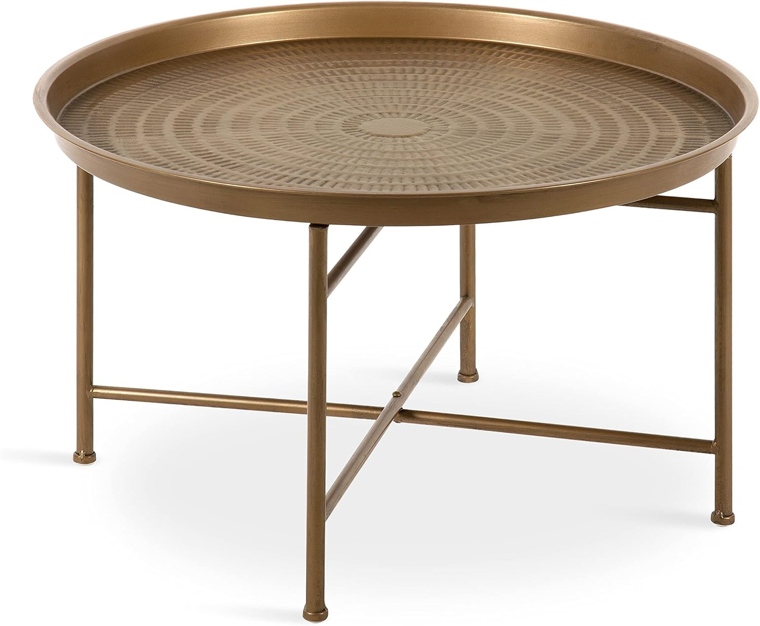 Mahdavi Boho-Chic Hammered Metal Tray Coffee Table, Dark Gold