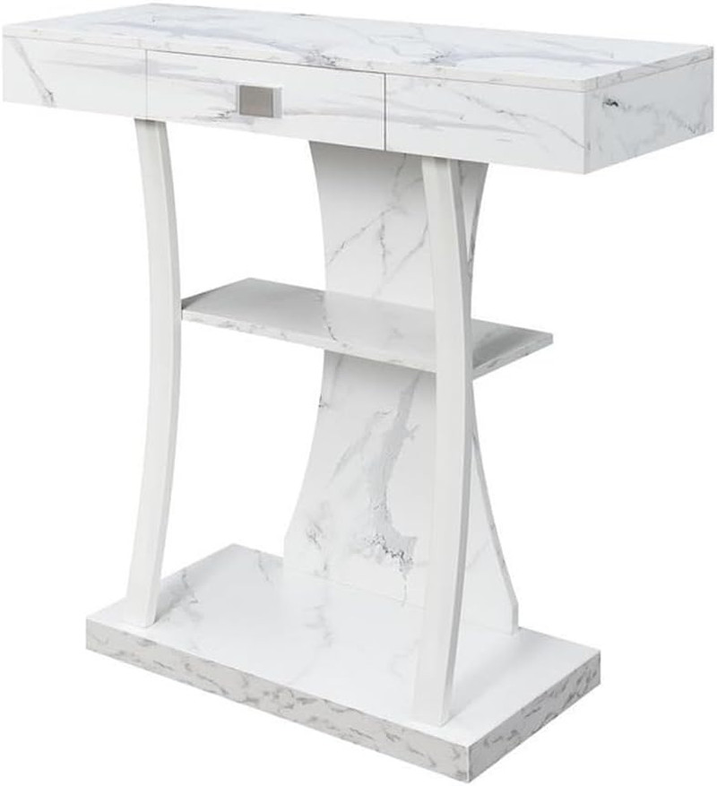 Newport Harri Console Table 36" - Modern Sofa Table with Storage Shelves, One Dr