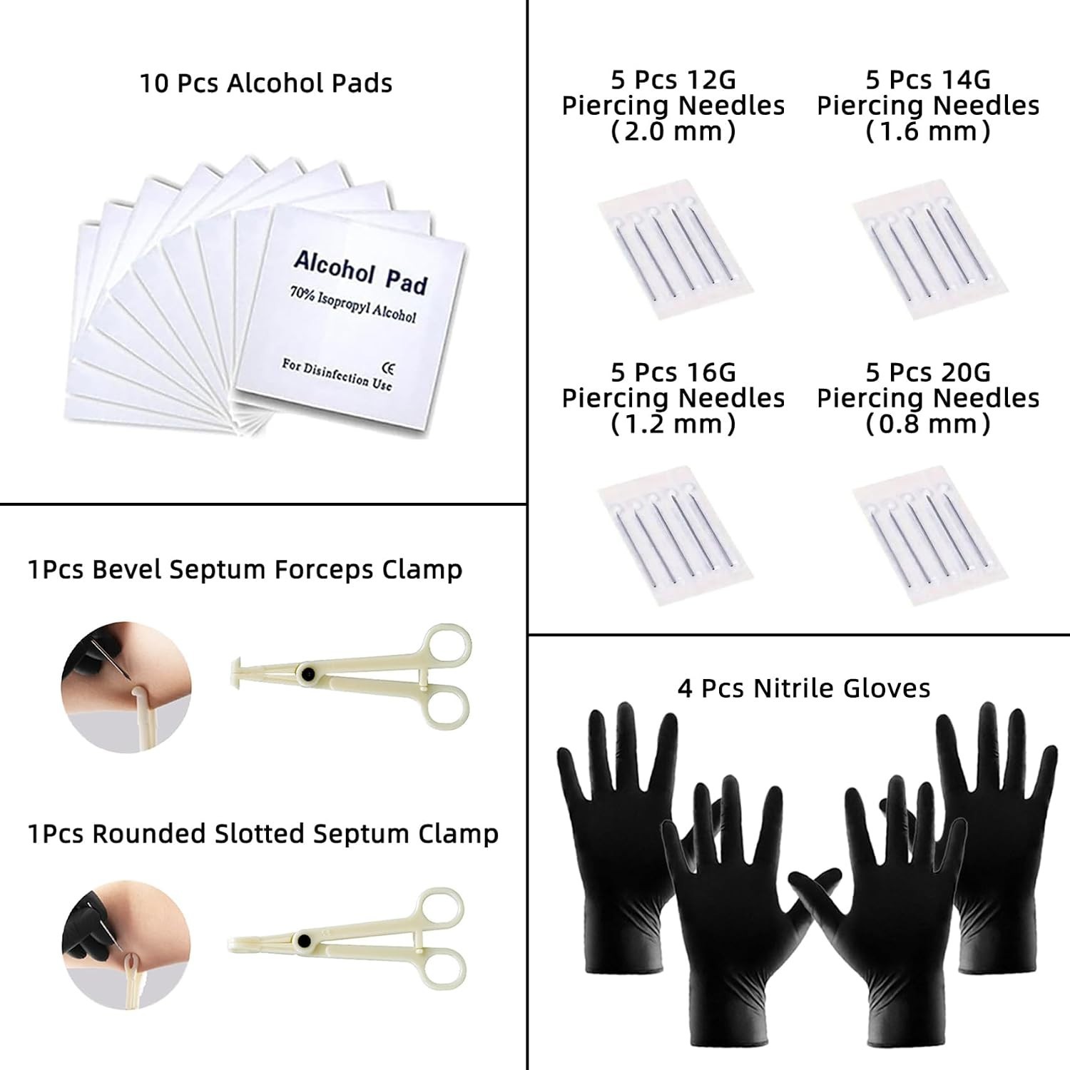High-Quality Stainless Steel Piercing Kit - 131 Pcs