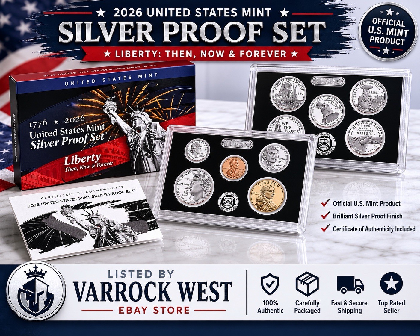 2026-S Silver Proof Set U.S. Mint 250th Anniversary 26RH