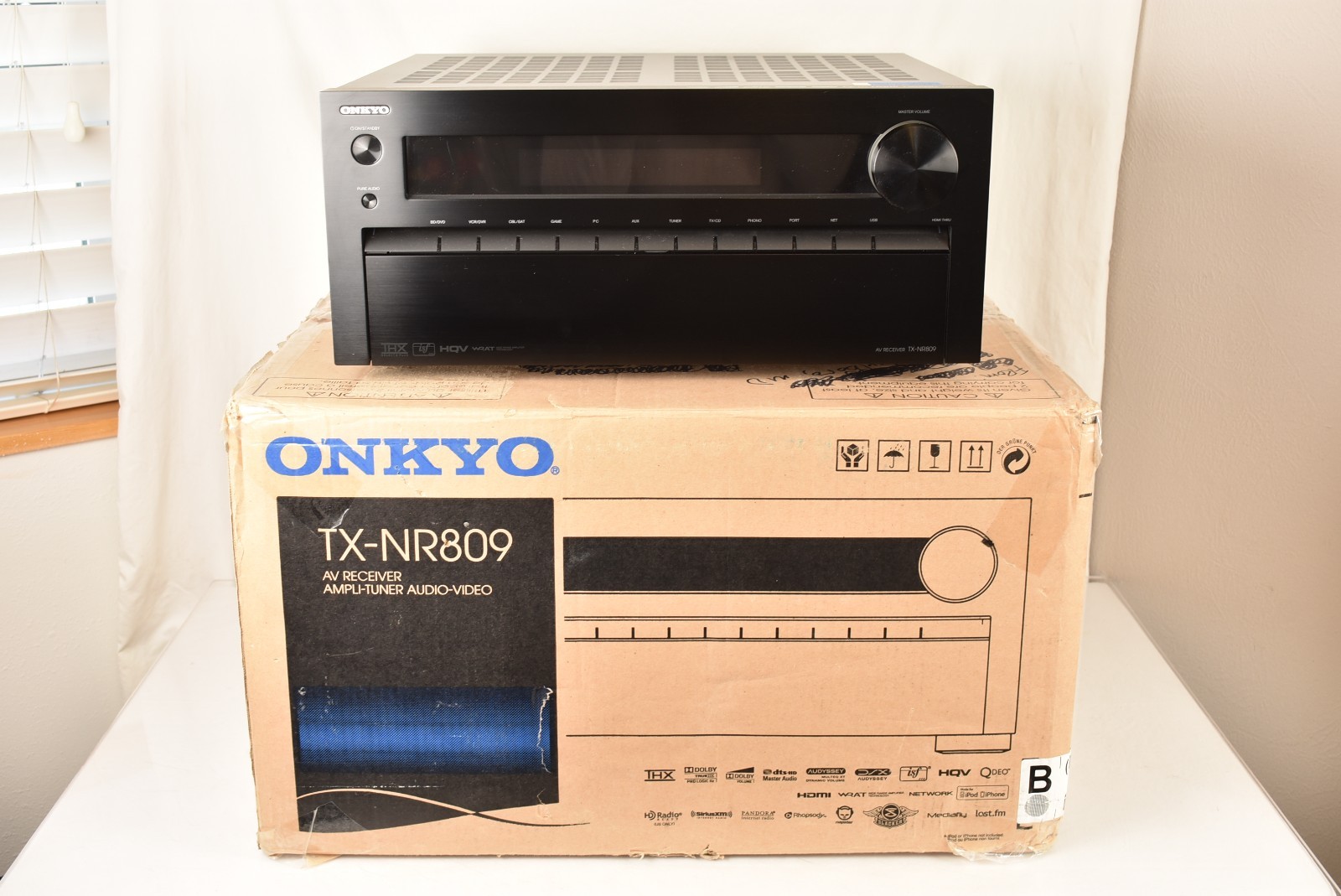 Onkyo TX-NR809 7.2 channel AV Receiver THX 135 Watts/channel In Box PARTS/REPAIR