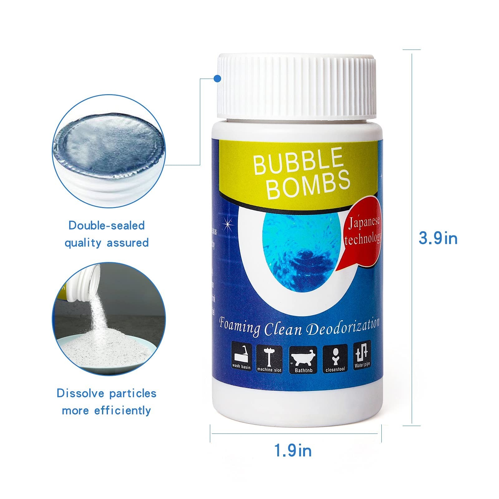 6 Pcs Bubble Bombs Drain Cleaner, Pipe Dredge Deodorant, Quick Dredge Pipelin...