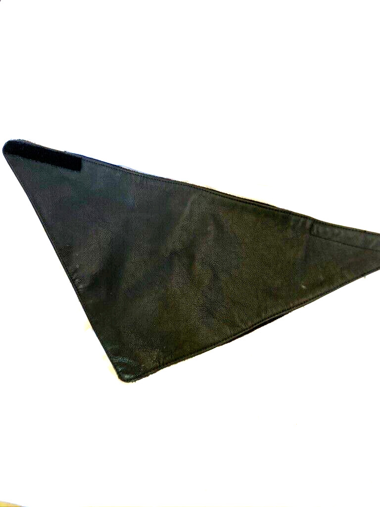 Leather Biker Face Wrap Triangle velcro 27" Wide Flannel Inside Warm
