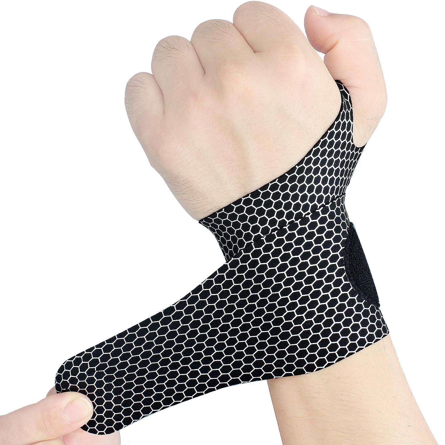 YUNYILAN 2 Pcs Ultra-Thin Wrist Brace Support for Carpal One Size, Black