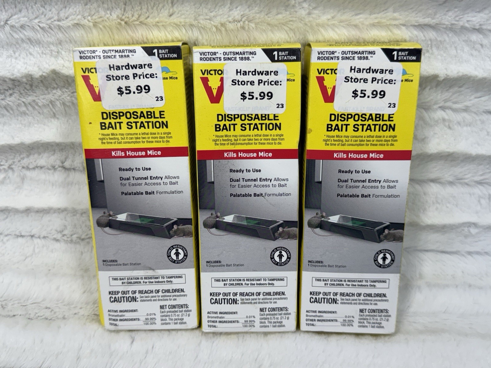 3 Victor Disposable Bait Station for house mice