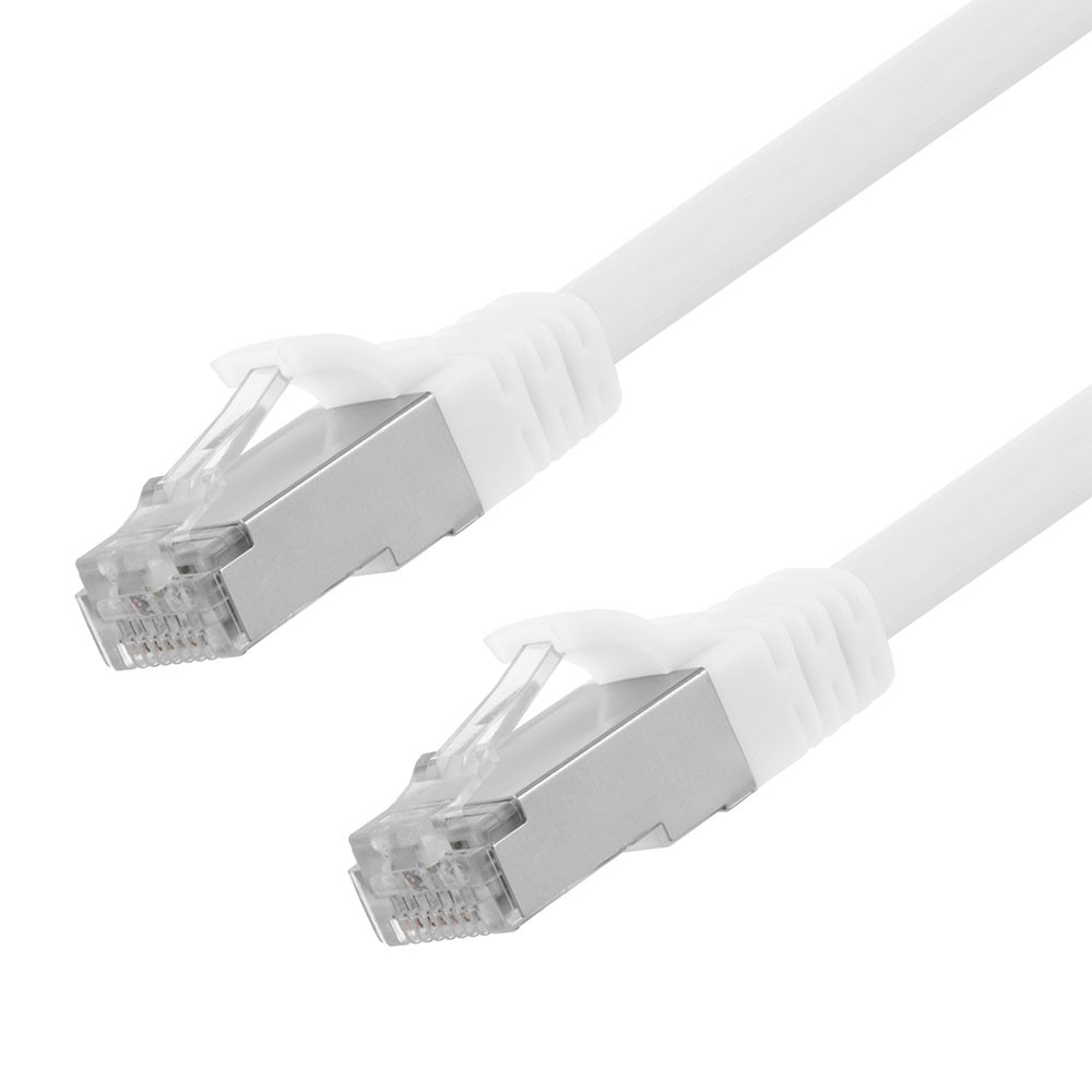Ethernet Patch Cable CAT6A, S/FTP, 26AWG, 10 Ft,  5 pack, White