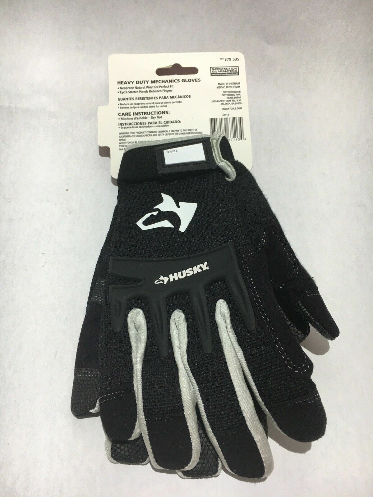 Husky Heavy Duty Mechanics Work Gloves Pair Size Large
