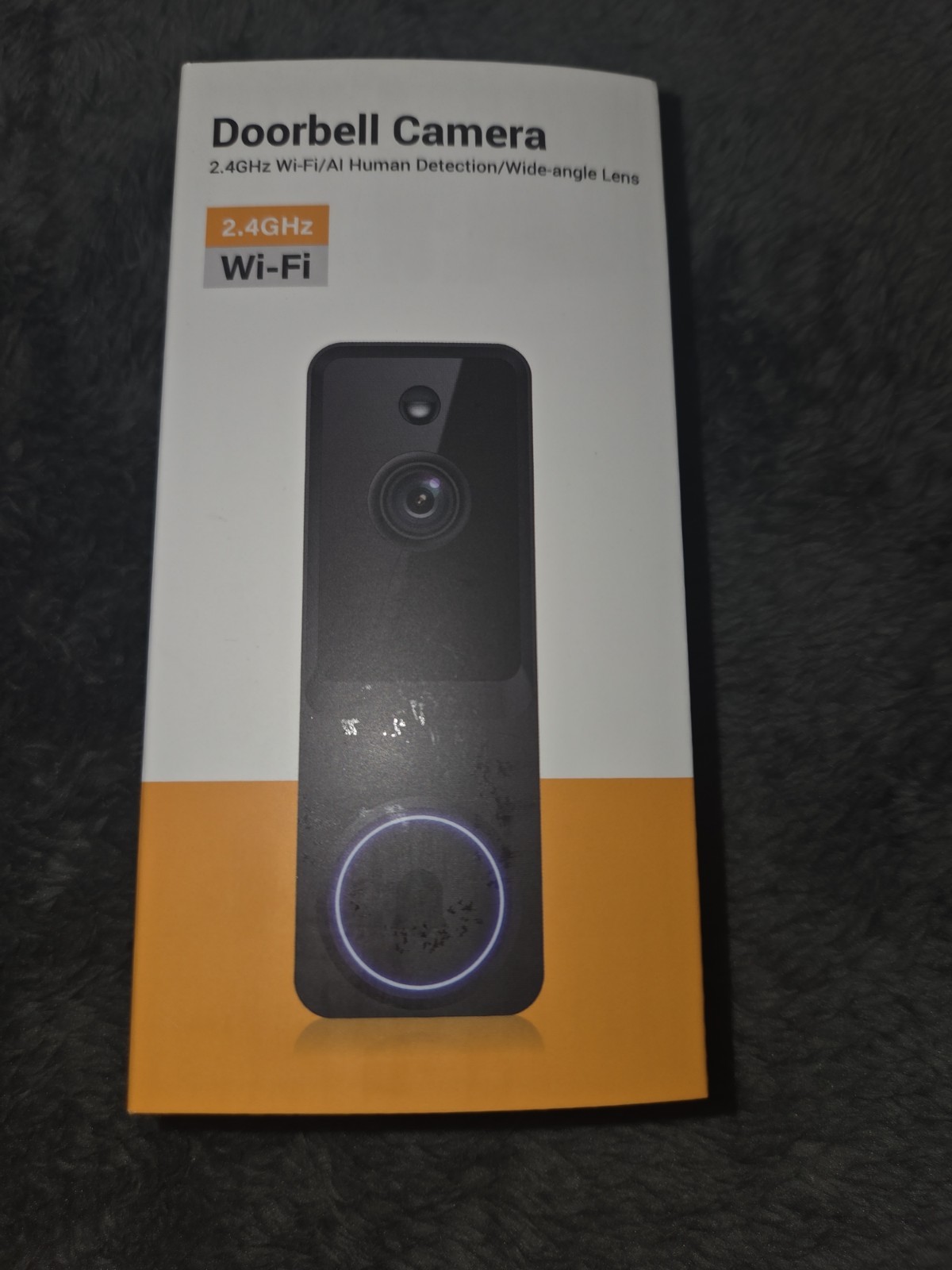 N52 2.4GHz Wi-Fi Video Doorbell Camera Night Vision, Google Assistant, Black