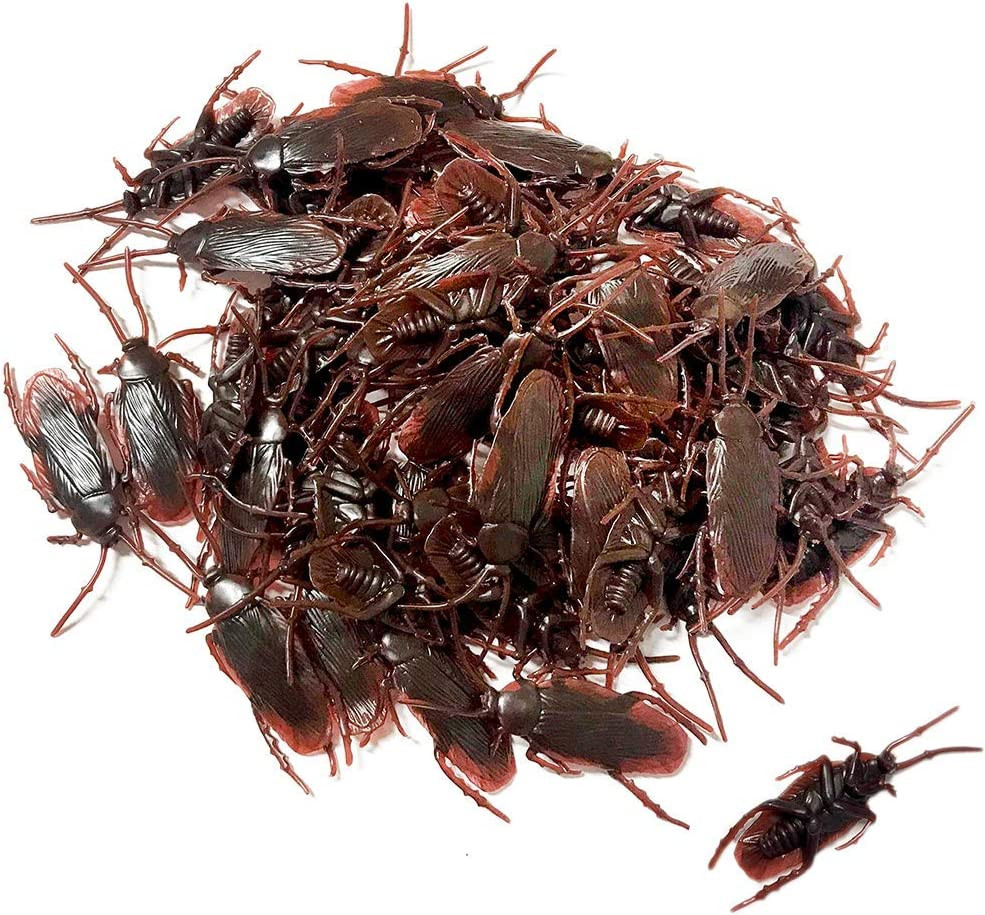 100 Pcs Fake Prank Roaches Realistic Cockroaches Prank Novelty Gag Gifts