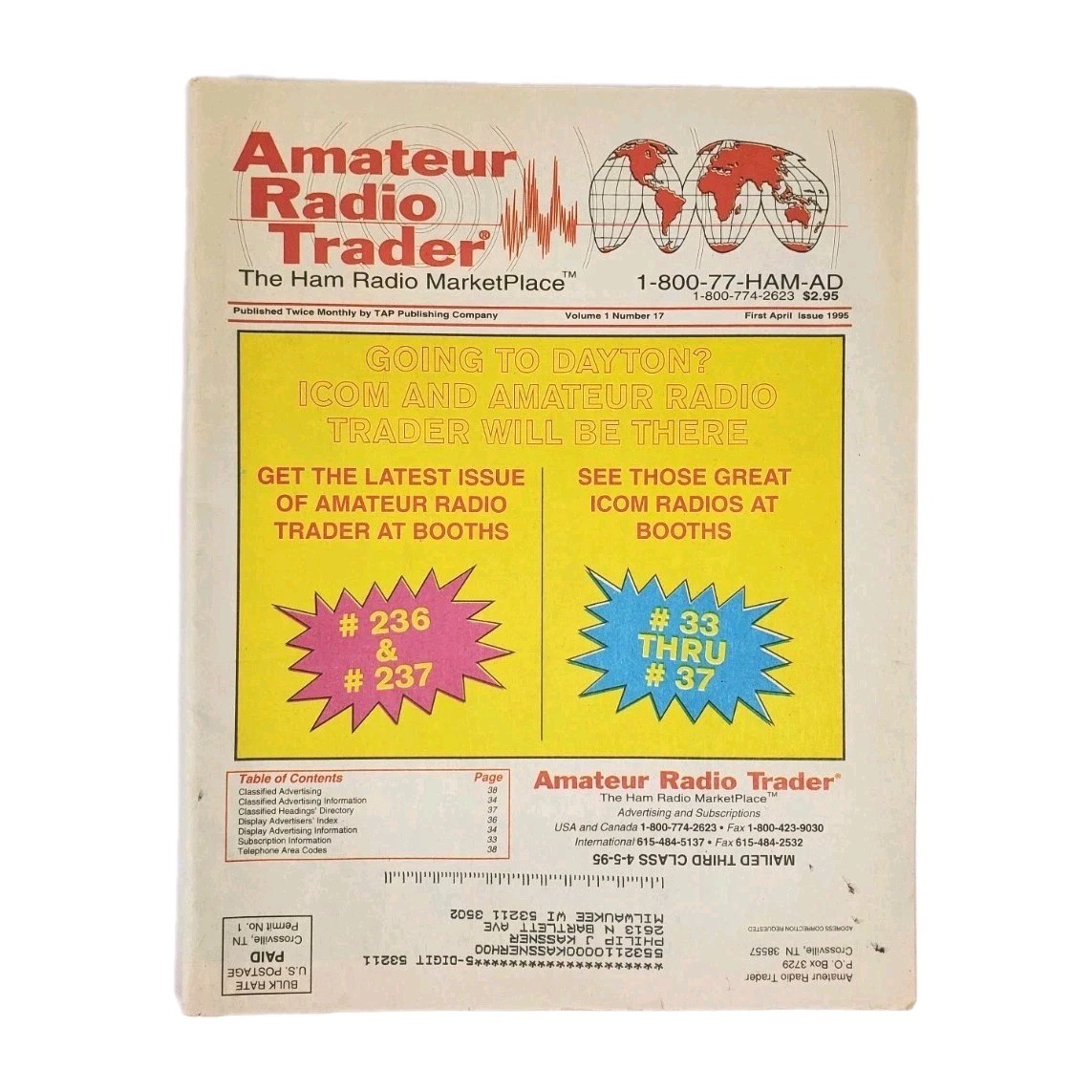 Vtg 1995 Amateur Radio Trader ICOM Ham Radio Marketplace Advertisment Magazine