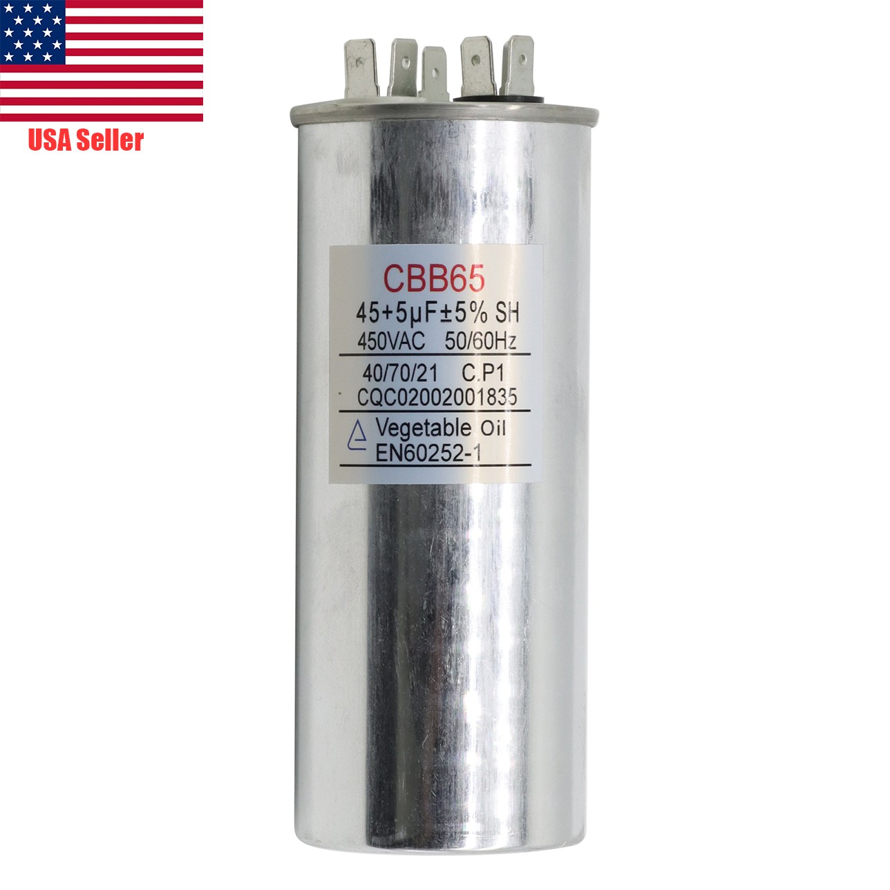 45+5uF 45/5 5% 440/370V CBB65B Dual Run Round HVAC Start Capacitor