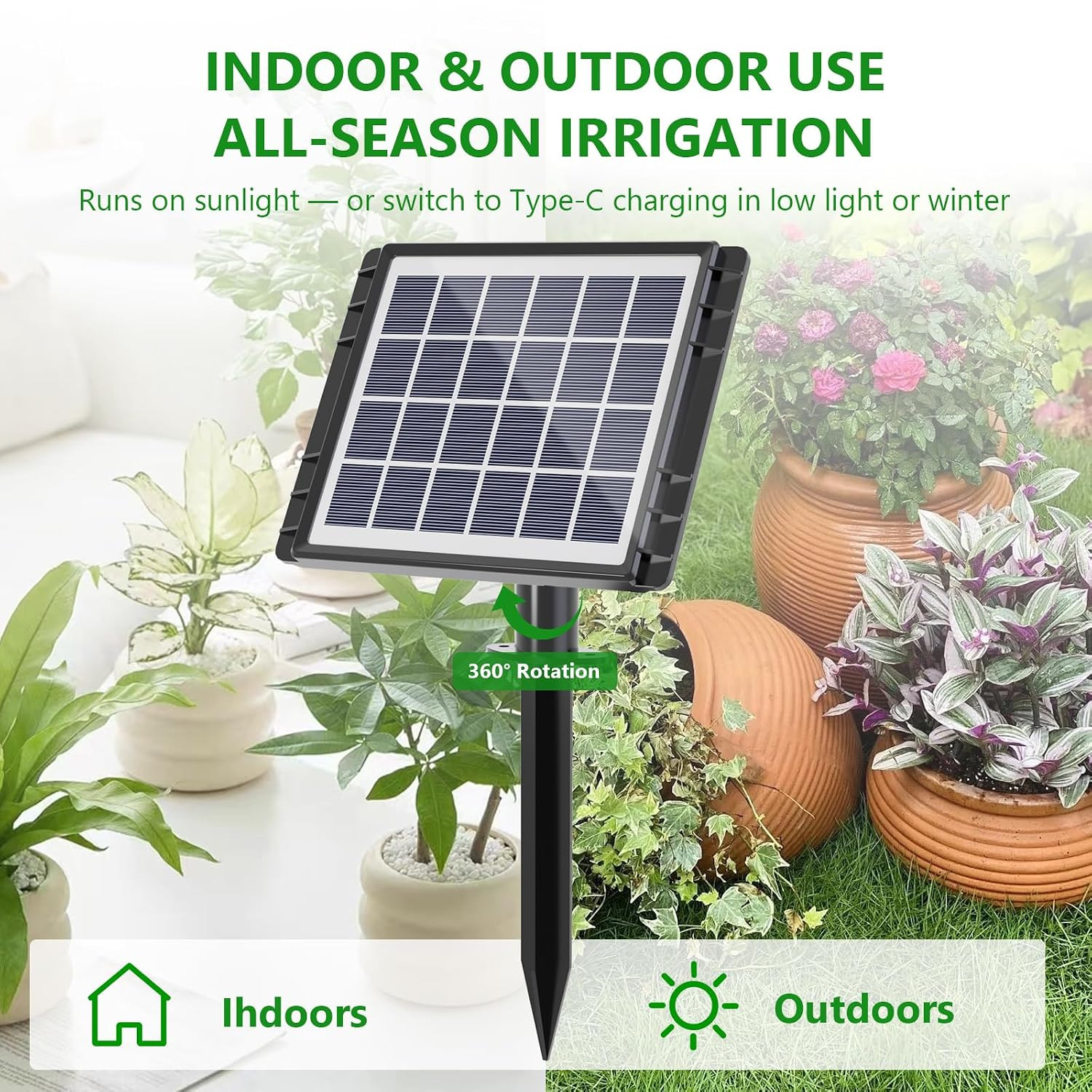 82FT Solar Drip Irrigation System Kit, Auto Watering for 30 Pots | 25 Timer Mode