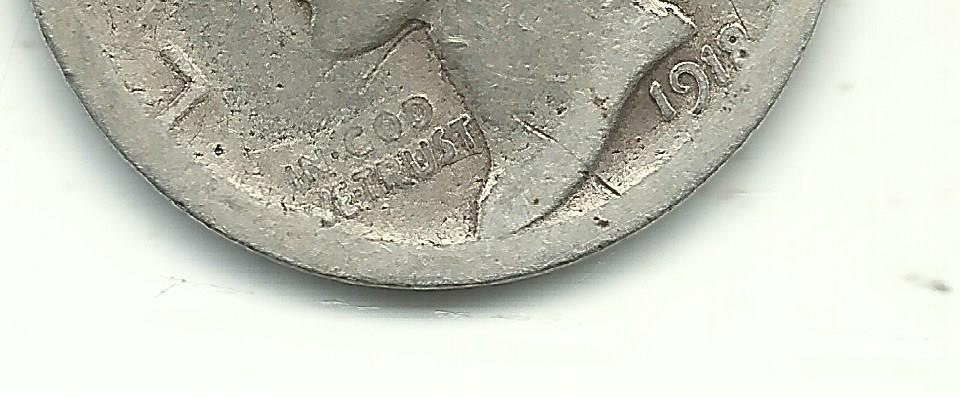 VINTAGE DATE DOUBLING 1918 D MERCURY SILVER DIME-MAY071