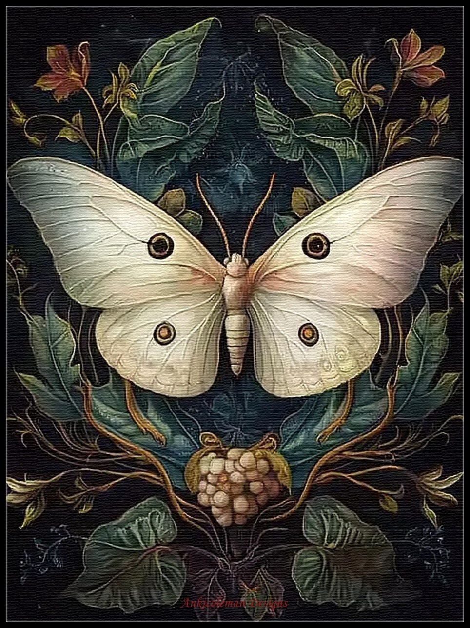 White Moth - DIY Chart Counted Cross Stitch Patterns Needlework DMC Color
