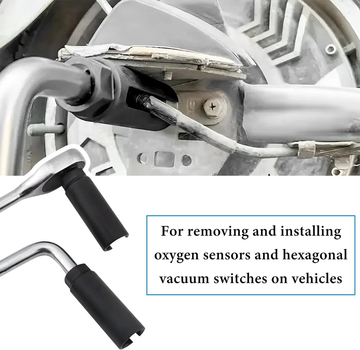 Oxygen Sensor Socket, Chromed-Vanadium Steel Oxygen Sensor Wrench Removal Tool w