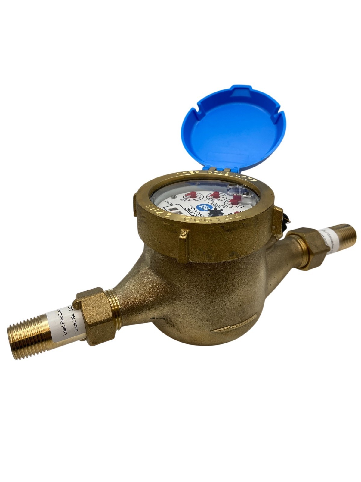 DAE MJ-50 NTEP NSF61 Lead Free Water Meter, 1/2" NPT Couplings, Gallon, No Pulse