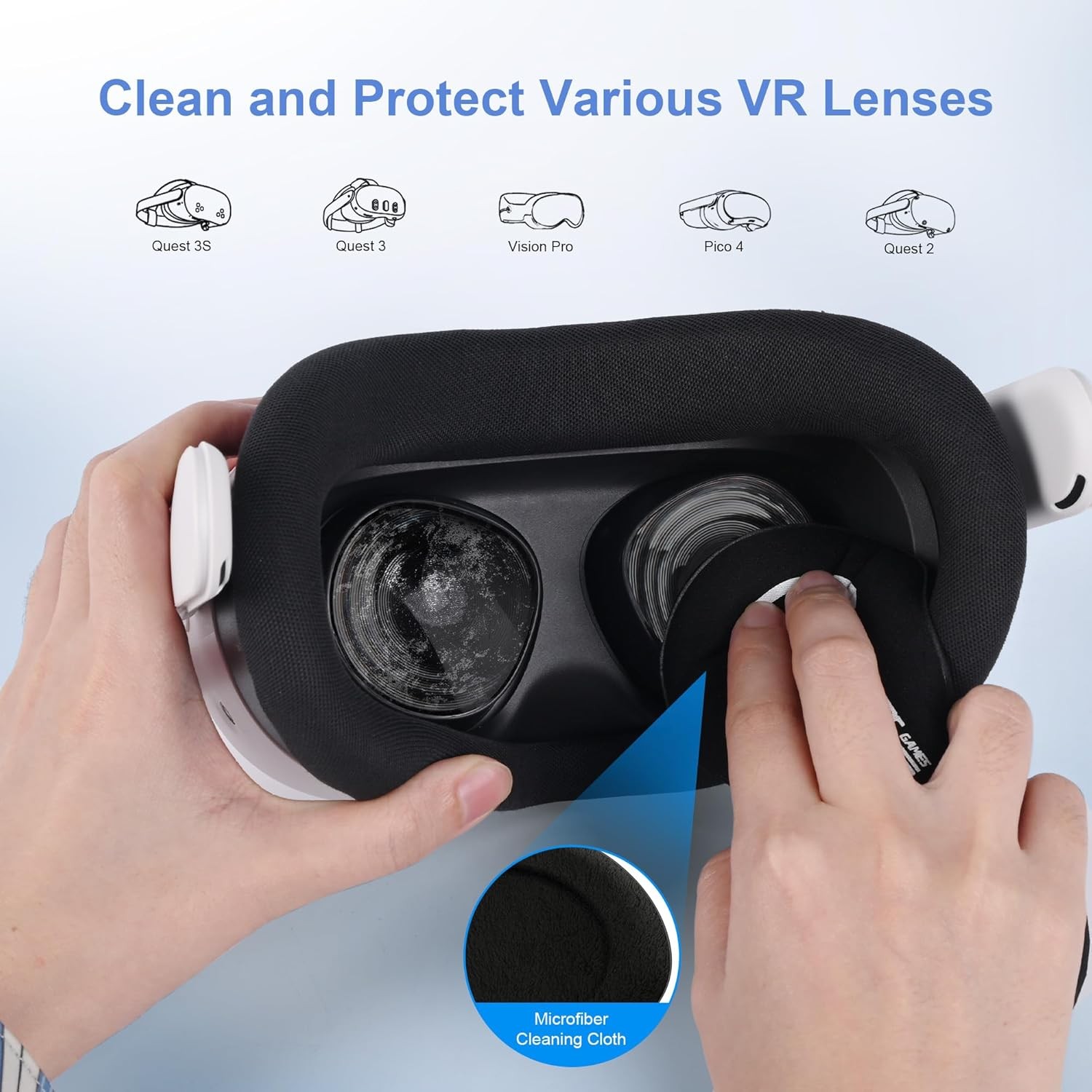 Lens Protector Set with Blue Light Blocking Glasses for Oculus Quest 3S/Quest 2