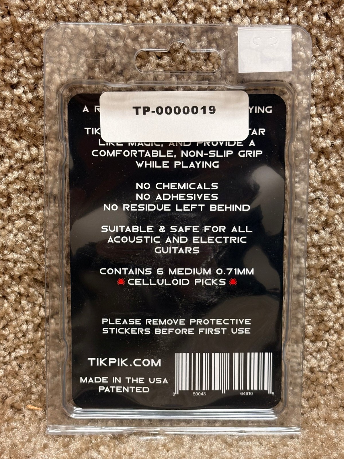 Tik Pik 6-Pack Black Celluloid Medium