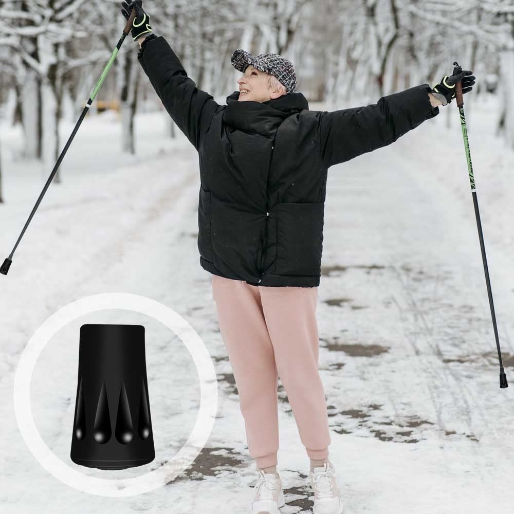 Trekking Pole Tips Protectors Walking Stick Tips, Replacement Rubber Black