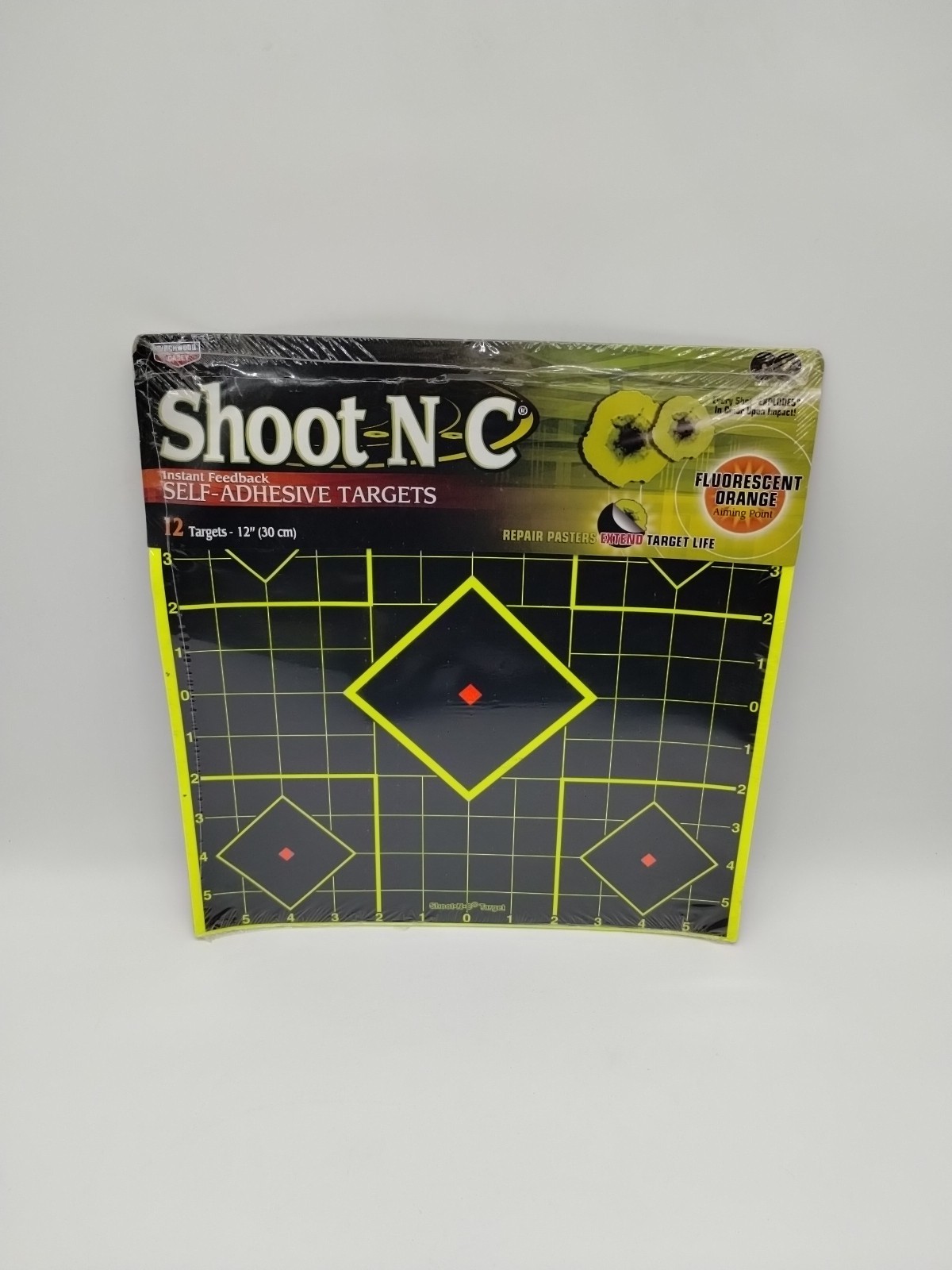 SHOOT-N-C 12 Inch Targets - 12 Count Pack Self Adhesiv