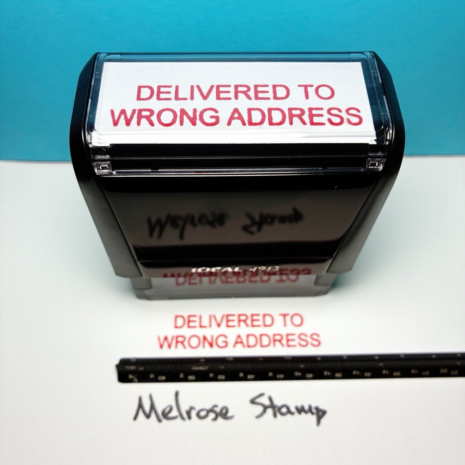 Delivered To Wrong Address Rubber Stamp Red Ink Self Inking Ideal 4913