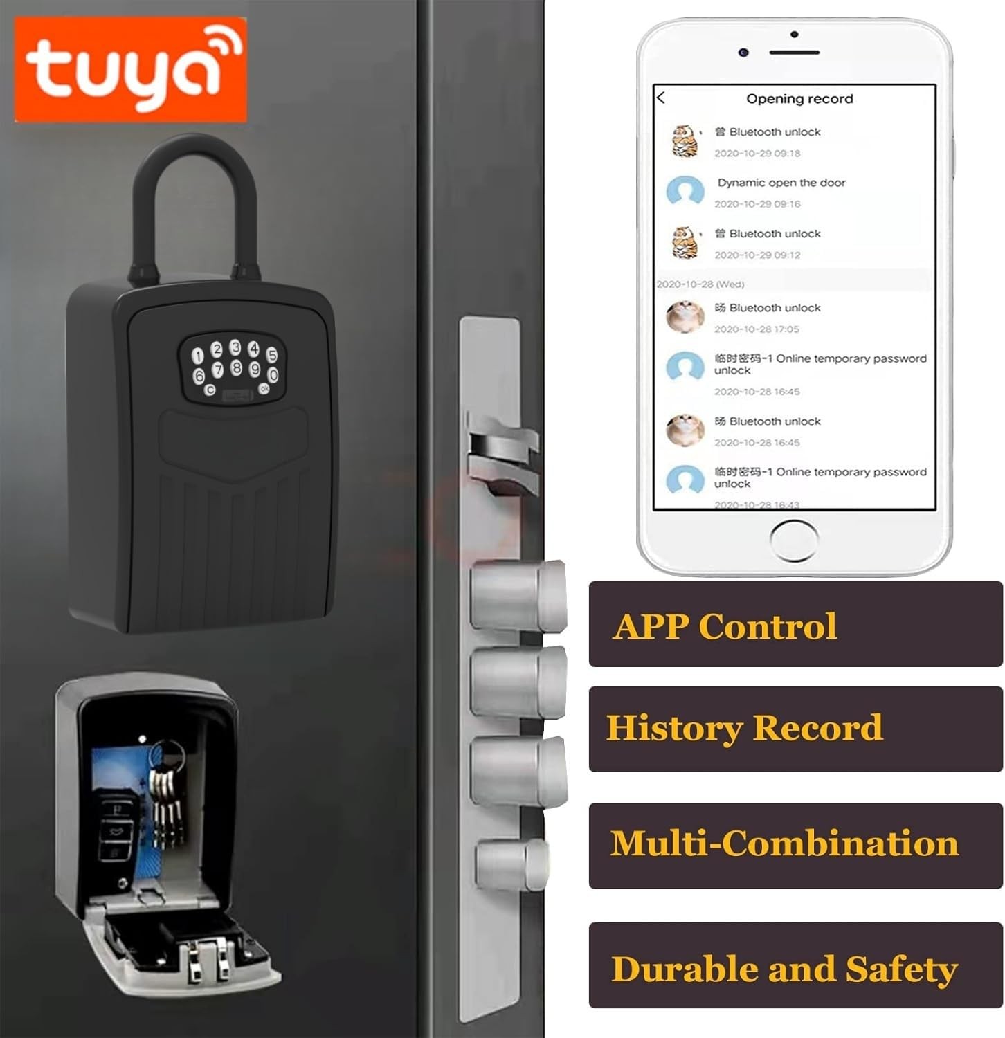 Smart Digital Lock Box for Key, APP Control Bluetooth Wireless Lock Box for K...