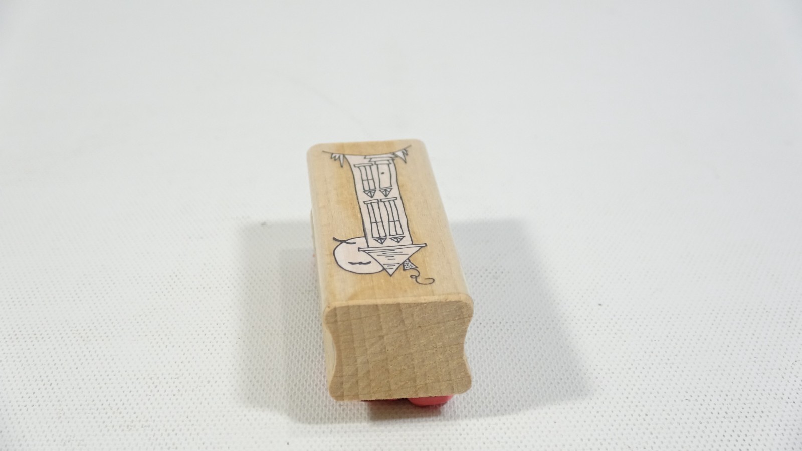 2007 Hampton Art Kolette Hall Vertical Haunted House Rubber Stamp