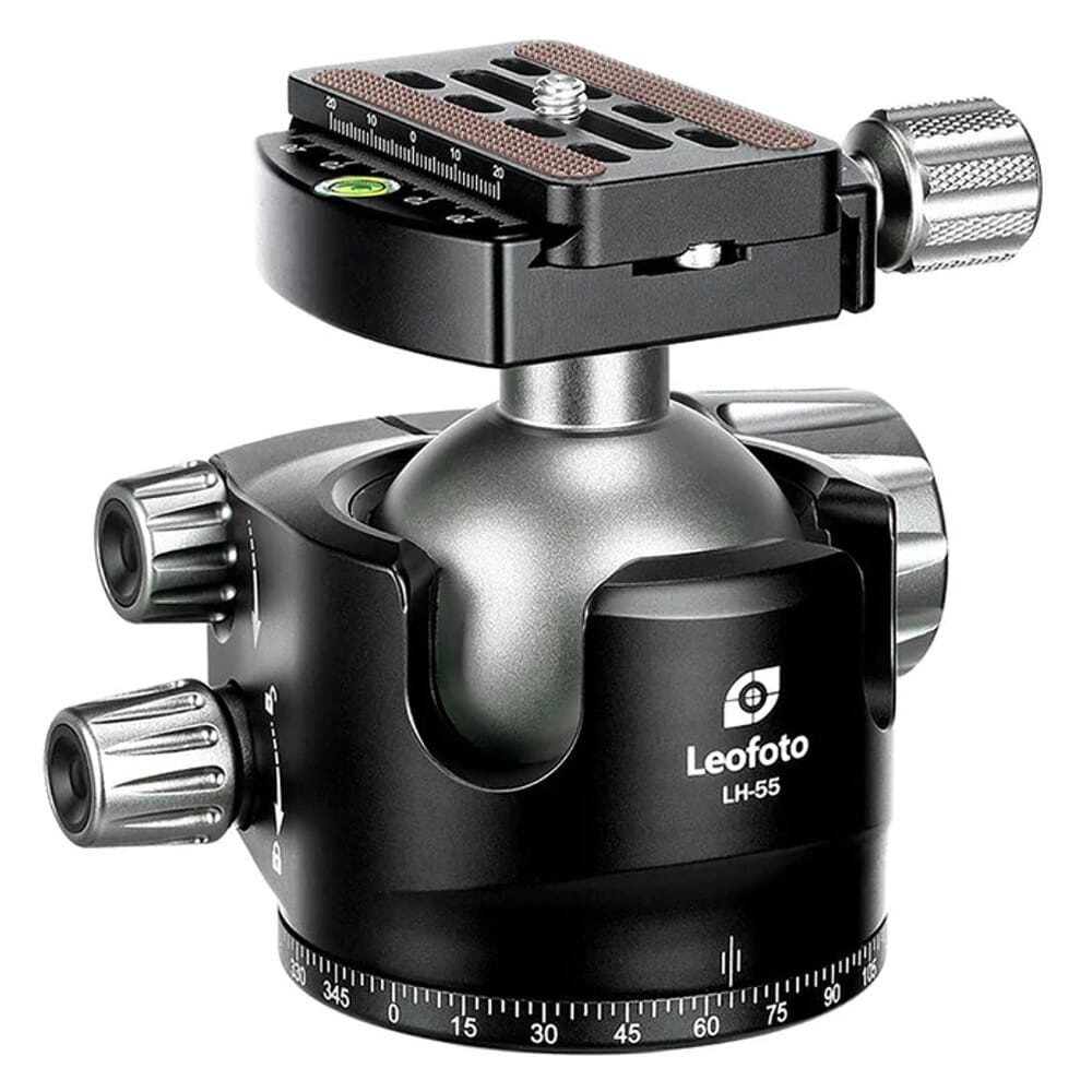 Leofoto LH-55 Low Profile Ball Head with QP-70N QR Plate, Black [LH-55-QP-70N]