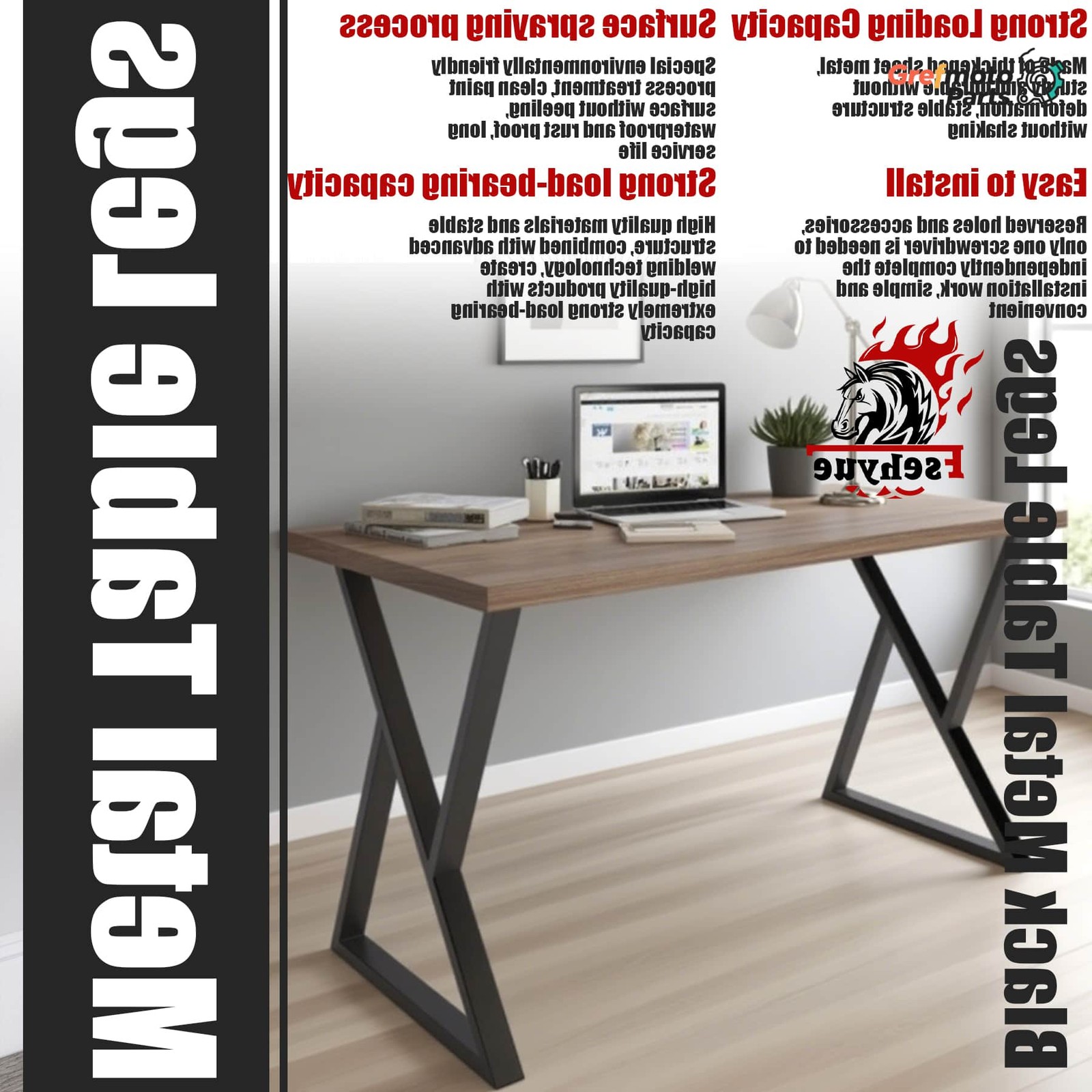 28” x 17.7”Heavy Duty Modern Furniture Legs Industrial Metal Table Legs